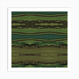 Green And Brown Stripes Art Print