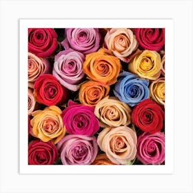 Colorful Roses Background 13 Art Print