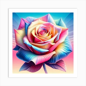 Rainbow Rose Art Print