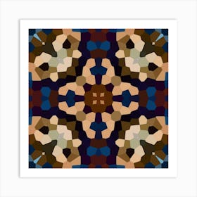 Blue Mosaic Pattern 1 Art Print