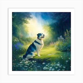 Dog In The Forest Art Print