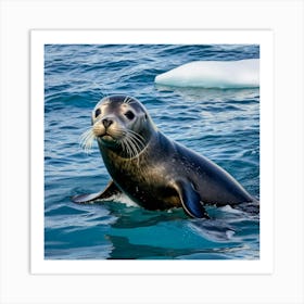 Seal Swimming In The Ocean Art Print