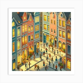 City At Night 9 Art Print