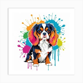 Graffiti King Charles Cavalier Art Print