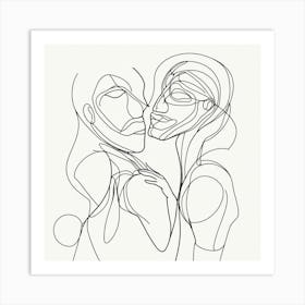 Kissing Couple Art Print