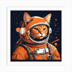 Astronaut Cat 11 Art Print