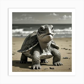 Turtle On The Beach 3 Art Print