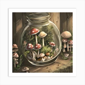 Jar Of Mushrooms Art Print