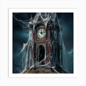 Clock Tower With Spider Webs 1 Art Print