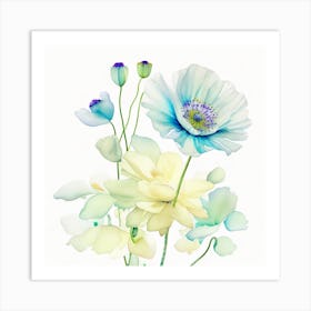 Watercolor Flowers 1 Art Print