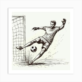 Soccer Player Kicking The Ball 4 Art Print