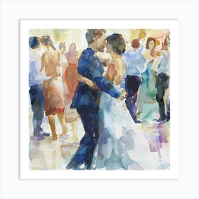 Watercolor Couple Dancing At Wedding 1718371440 1 Art Print