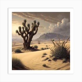 Joshua Tree In The Desert Art Print