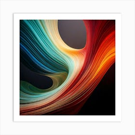 Firefly Symphony, Curves, Abstract, Flowing, Dynamic, Graceful, Elegant, Artistic, Fluid, Wavy, Harm (3) Art Print