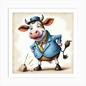 Cartoon Cow 25 Art Print