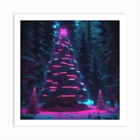 Christmas Tree In The Forest 127 Art Print