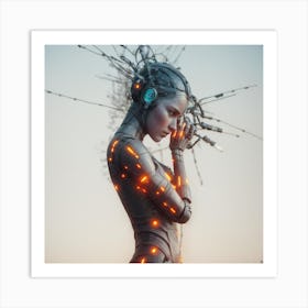 Futuristic Woman Art Print