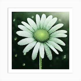 Daisy With Water Droplets Art Print