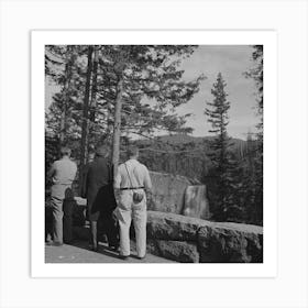 Willamette National Forest, Lane County, Oregon, Tourists At The Salt River Falls By Russell Lee Art Print