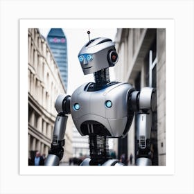 Robot In The City 11 Art Print