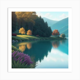 Lake In The Mountains Art Print