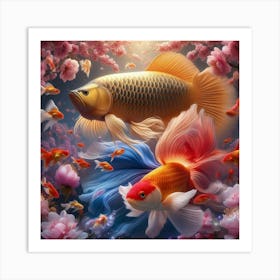 Koi Fishes Art Print