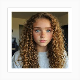 Girl With Curly Hair 1 Art Print