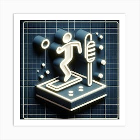 Man Running On A Treadmill Art Print