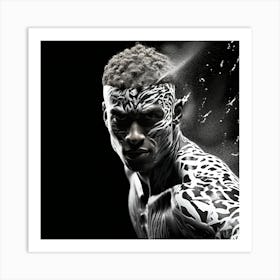 Nba Player In Black And White Art Print