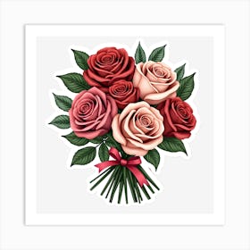 Bouquet Of Roses Art Print