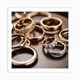 Gold Wedding Rings Art Print