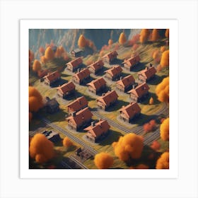 Autumn Village 55 Art Print