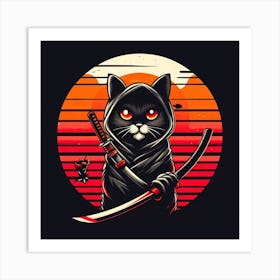 Samurai Cat 2 Art Print