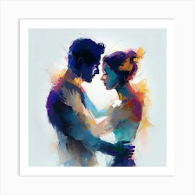 Couple Hugging 1 Art Print