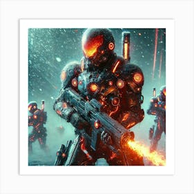 A Futuristic Sci Fi Depiction Of The Inferno Guard Art Print