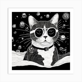 Cat In Sunglasses 7 Art Print