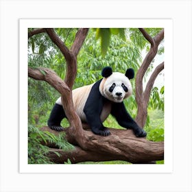 Panda Bear In The Forest 2 Art Print