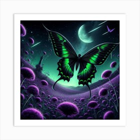 Butterfly In The Night 1 Art Print