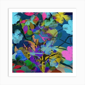 Abstract Flowers Branches Art Print