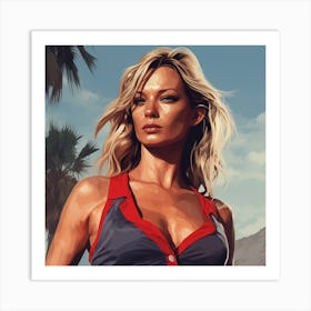 GTA Style Kate Moss Art Print