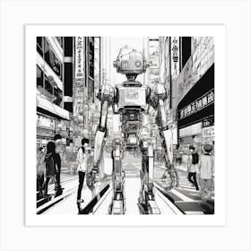 Robot On The Street 76 Art Print