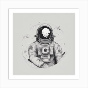 Astronaut In Space on a white background Art Print