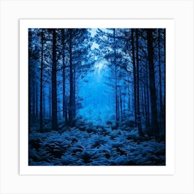 Firefly Midnight Blue Forest Deepens Blue Tones For A Dark, Mysterious Atmosphere 2 Poster