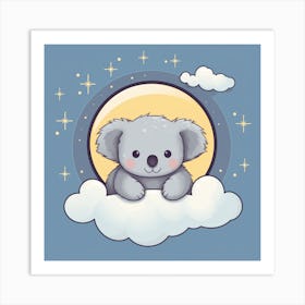 Koala On The Cloud Art Print