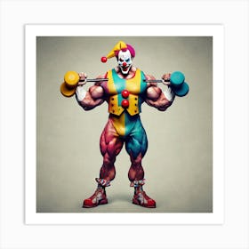 Clown Bodybuilder 2 Art Print