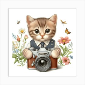 Photographer Cute Cat Art Print