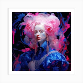 'Blue And Pink' Art Print