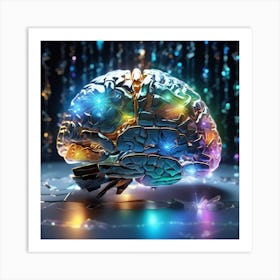 Brain With Lights 1 Art Print