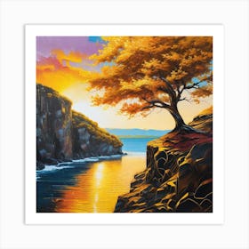 Sunset On The Cliffs Art Print