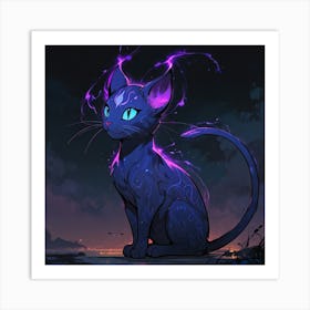 Purple Cat 1 Art Print